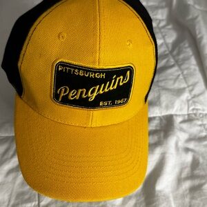 VINTAGE Pittsburgh Penguins Hat Cap Snap Back Black Sports Specialties NHL 90s